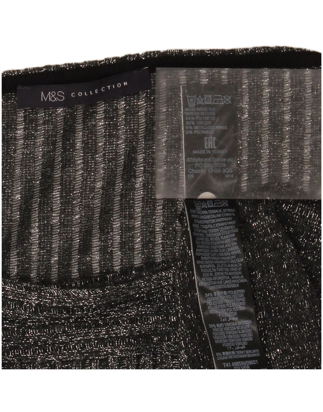 Blusa feminina MARKS & SPENCER UK 20 2XL poliéster manchado cinza