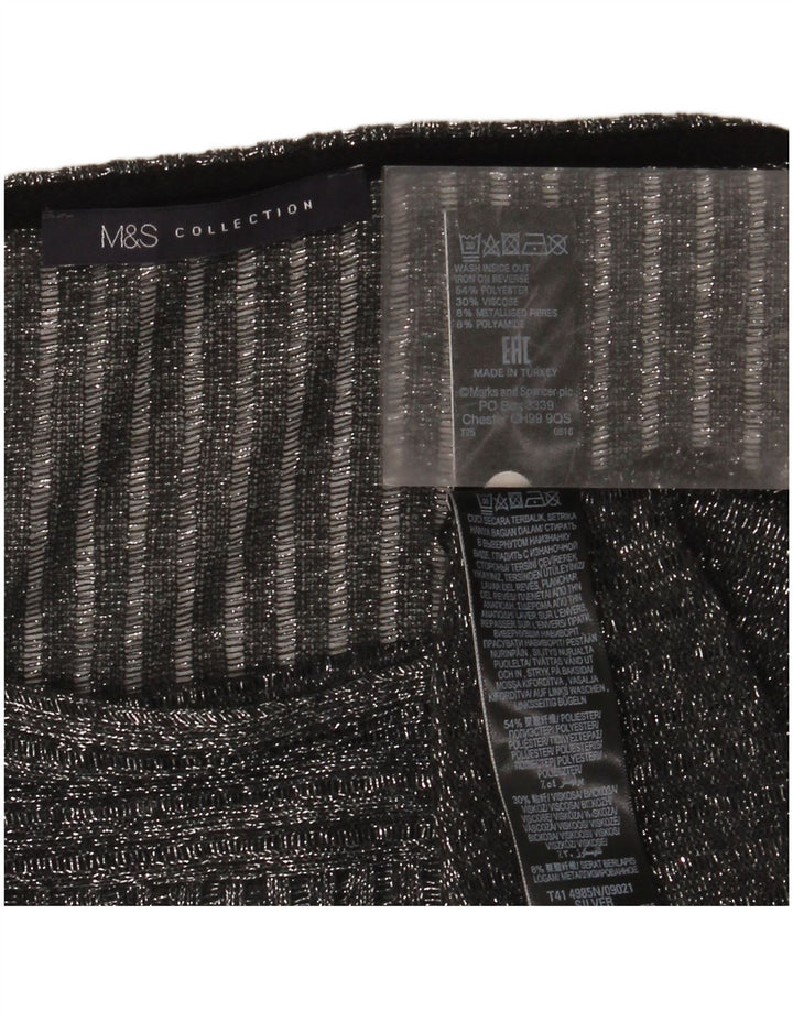 Blusa feminina MARKS & SPENCER UK 20 2XL poliéster manchado cinza