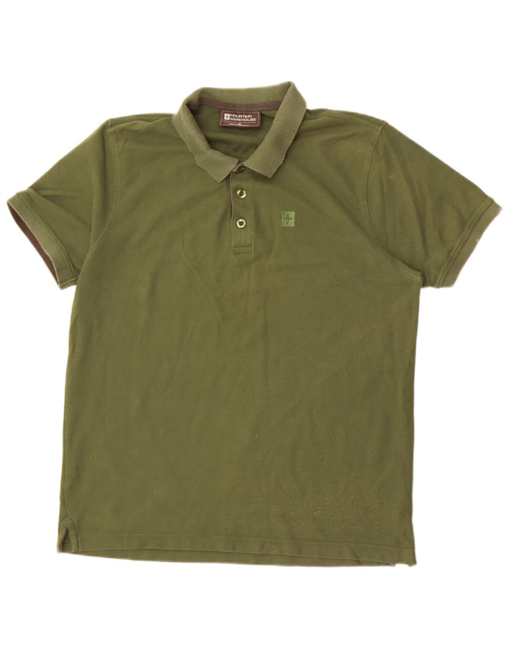Camisa polo masculina Mountain Warehouse algodão verde médio