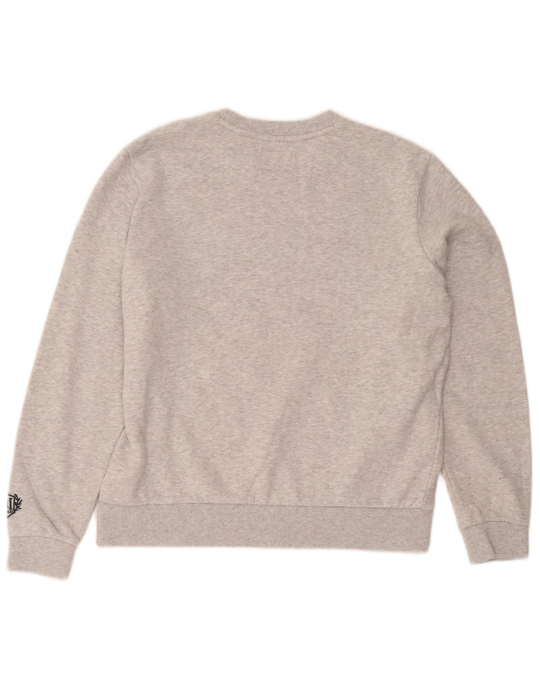 Superdry feminino gráfico oversized moletom jumper UK 10 pequeno algodão cinza