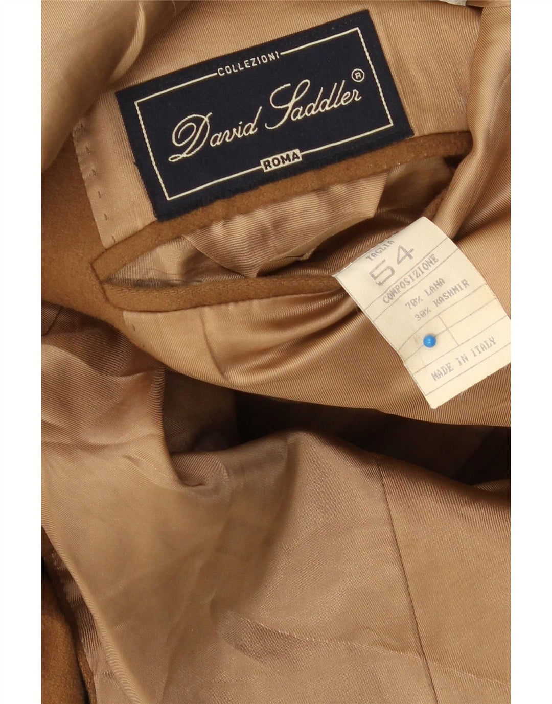 Jaqueta blazer masculina David Saddler com 2 botões IT 54 2XL lã bege