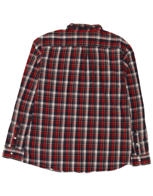 Camisa masculina de flanela Wrangler XL algodão xadrez vermelho
