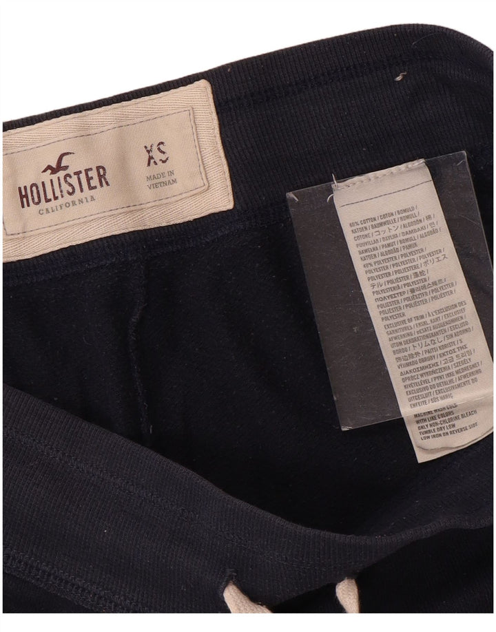 Calça feminina HOLLISTER com estampa gráfica UK 6 XS azul marinho algodão