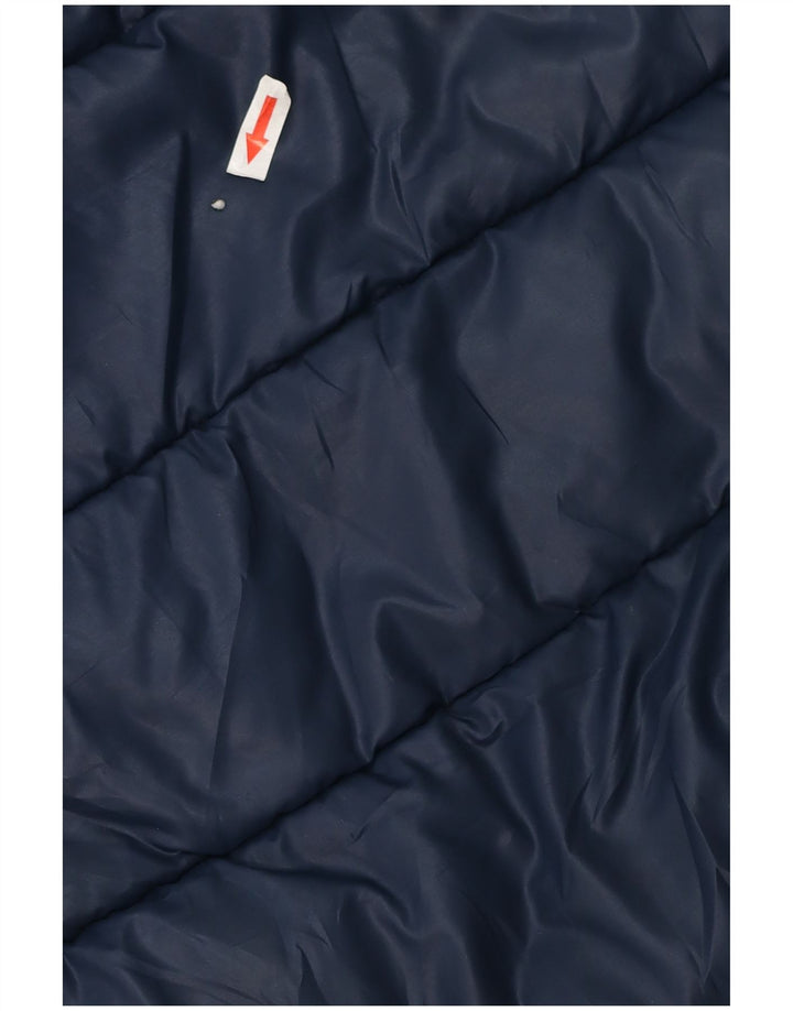 Jaqueta acolchoada com capuz feminina Benetton UK 8 pequena azul marinho