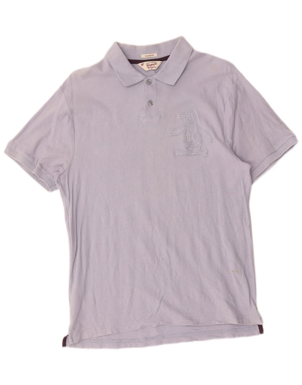 Camisa polo masculina Penguin Graphic Classic Fit algodão azul médio