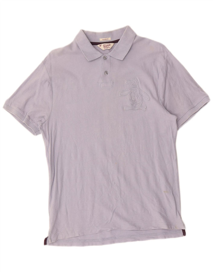 Camisa polo masculina Penguin Graphic Classic Fit algodão azul médio
