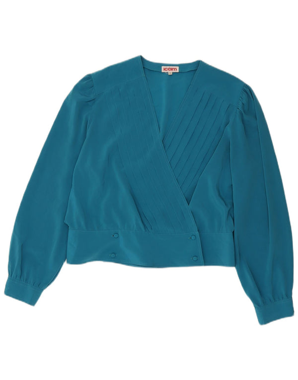 Blusa feminina Icam cropped IT 50 XL azul poliéster