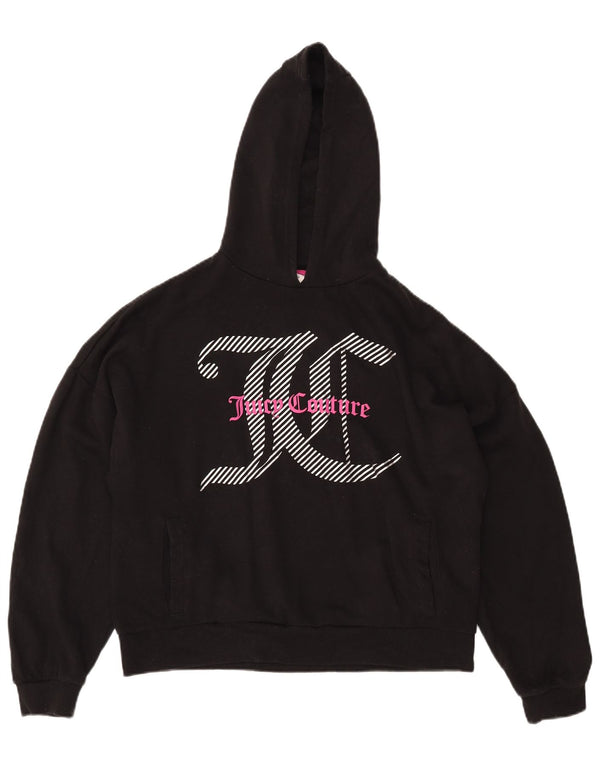 Suéter com capuz grande gráfico Juicy Couture para meninas 15-16 anos preto