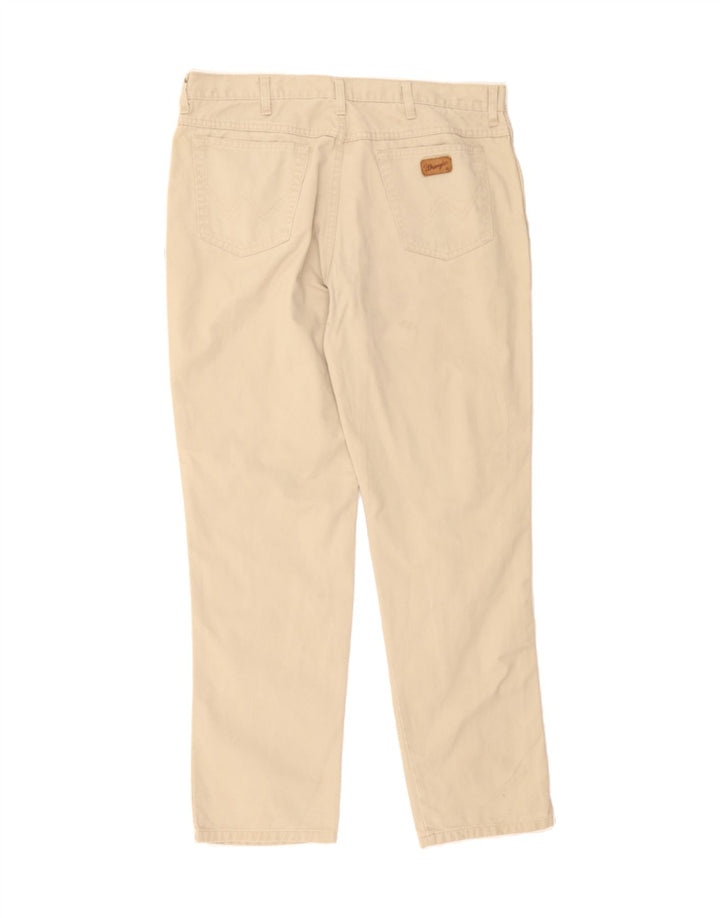 WRANGLER Mens Straight Casual Trousers W38 L32 Beige Cotton Vintage Wrangler and Second-Hand Wrangler from Messina Hembry 