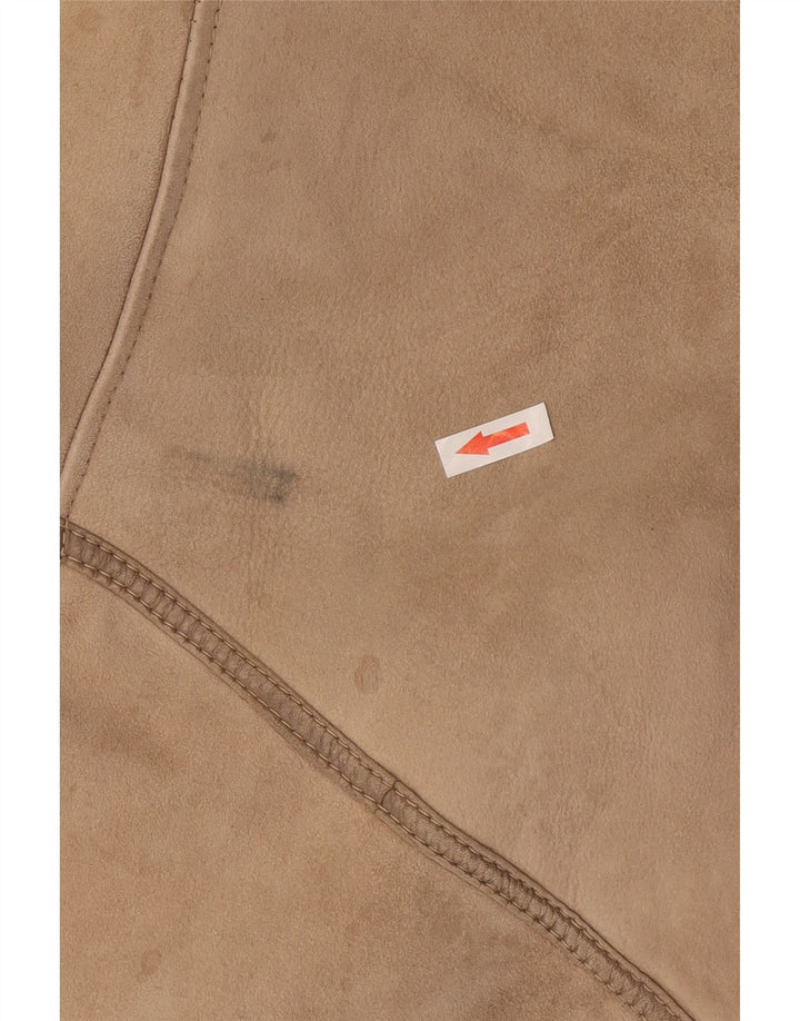 Jaqueta feminina vintage de shearling IT 46 grande shearling bege