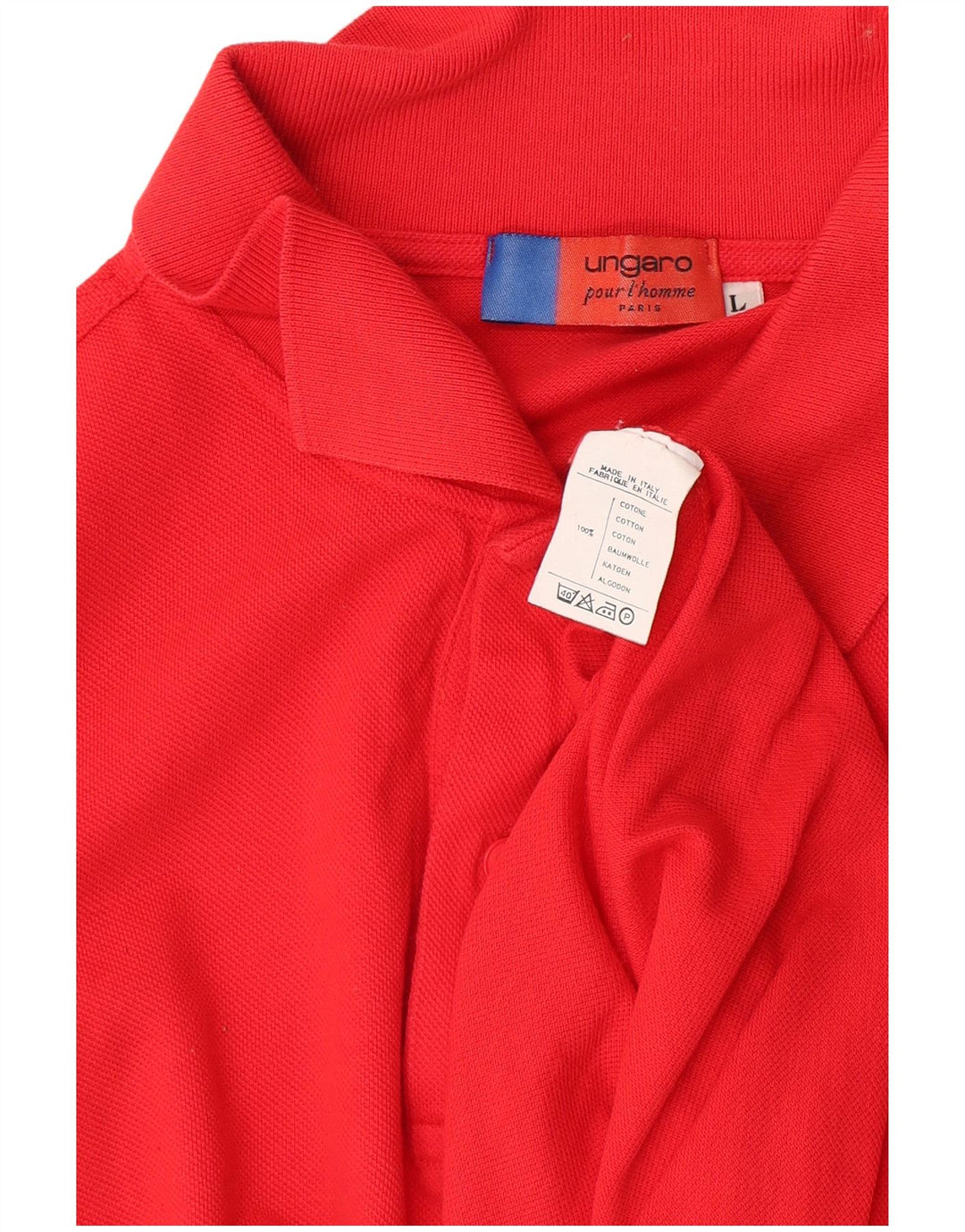 Camisa polo masculina UNGARO grande algodão vermelho
