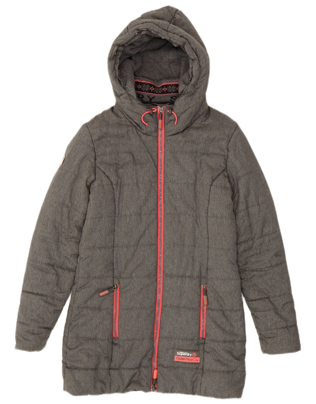 Casaco acolchoado feminino SUPERDRY UK 14 poliéster cinza médio