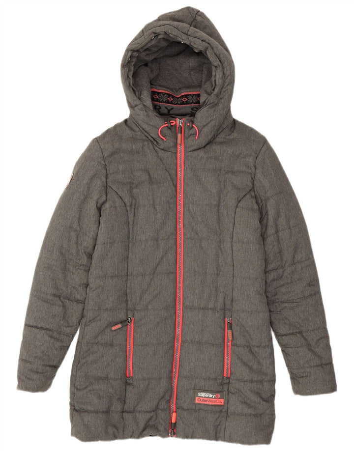 Casaco acolchoado feminino SUPERDRY UK 14 poliéster cinza médio