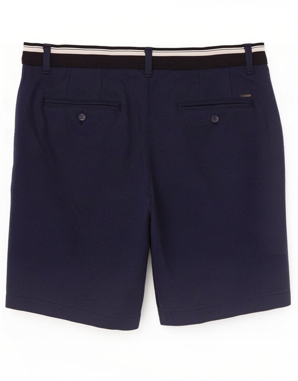 Zara Mens Chino Shorts Médio W31 Azul Marinho Poliéster