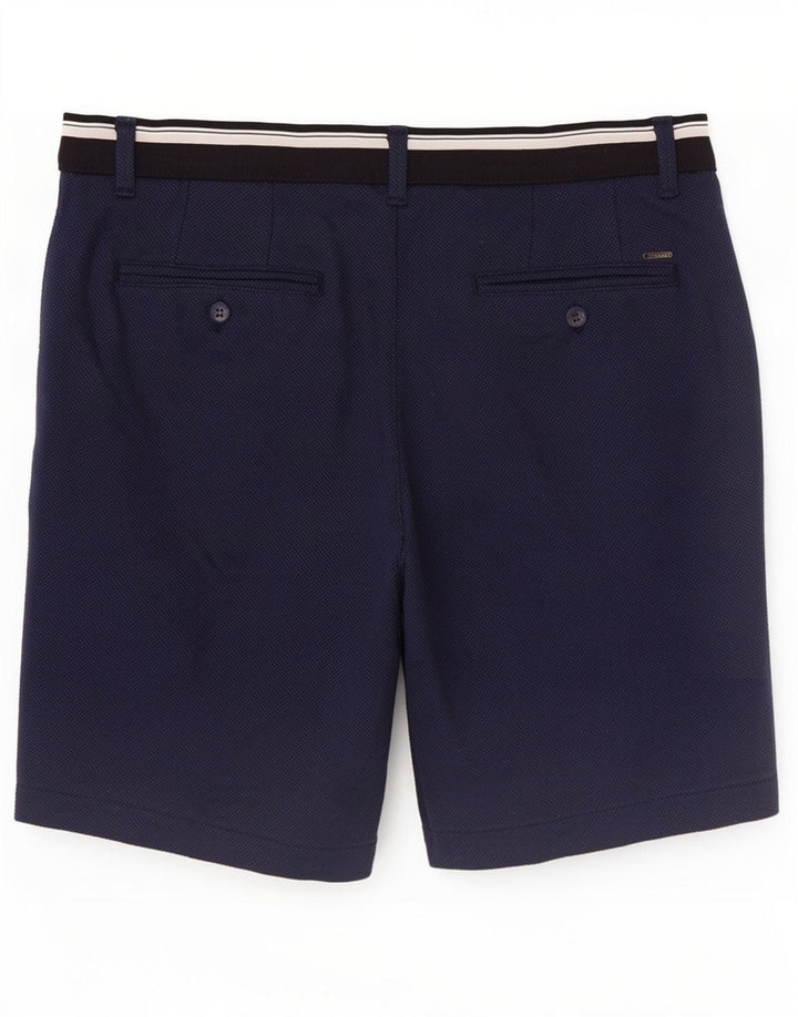 Zara Mens Chino Shorts Médio W31 Azul Marinho Poliéster