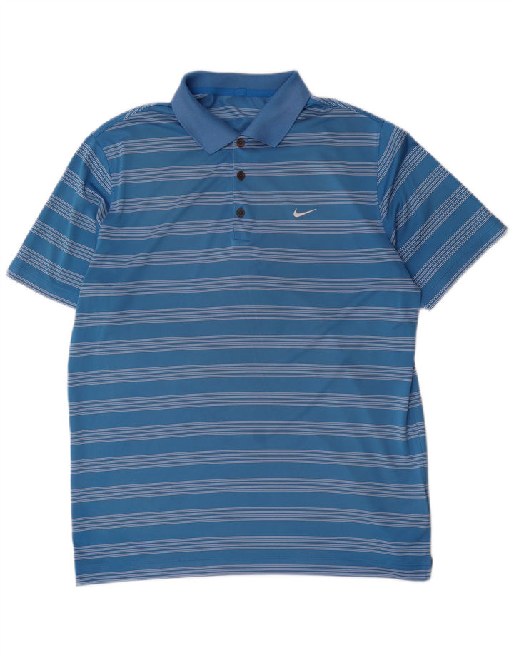 Camisa polo masculina Nike XL poliéster listrado azul