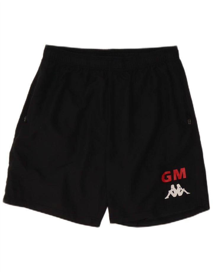 Shorts esportivos gráficos masculinos Kappa grande poliéster preto