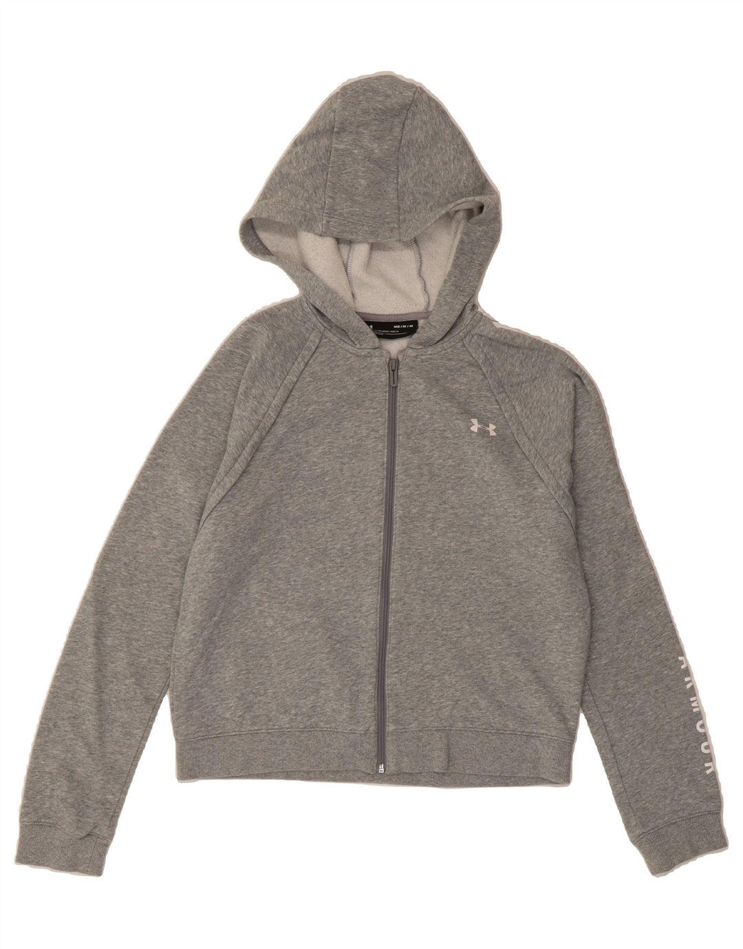 UNDER ARMOUR Girls loose Zip Hoodie Sweater 13-14 Years Medium  Grey Vintage Under Armour and Second-Hand Under Armour from Messina Hembry 