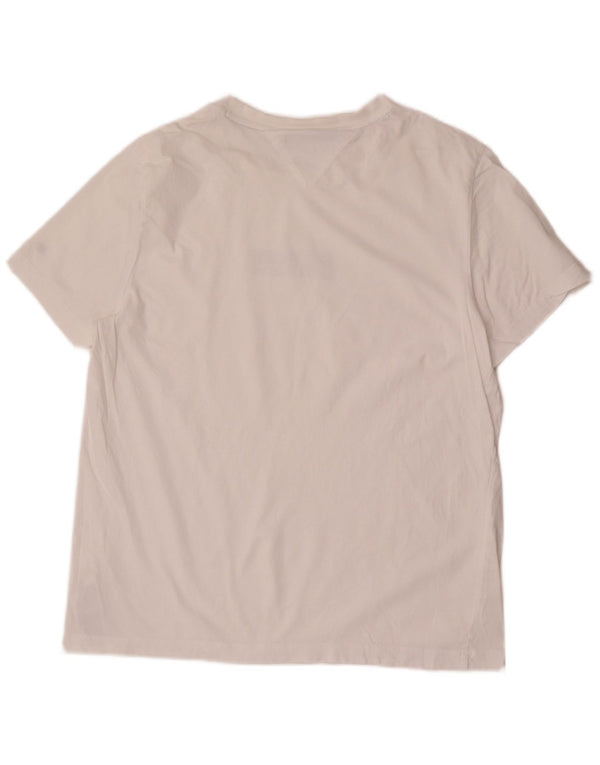Camiseta masculina Tommy Hilfiger Slim Fit gráfica Top XL algodão branco