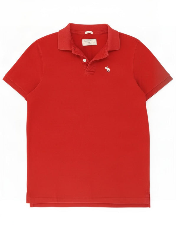 Abercrombie & Fitch Mens Polo Shirt Large Red Cotton
