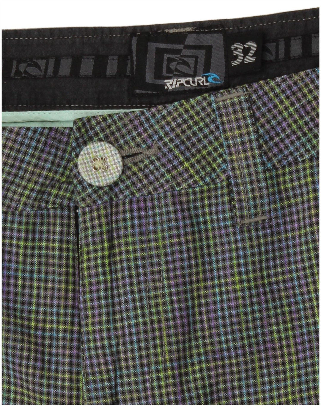 Shorts Chino Masculino Rip Curl W32 Poliéster Xadrez Médio Multicolorido