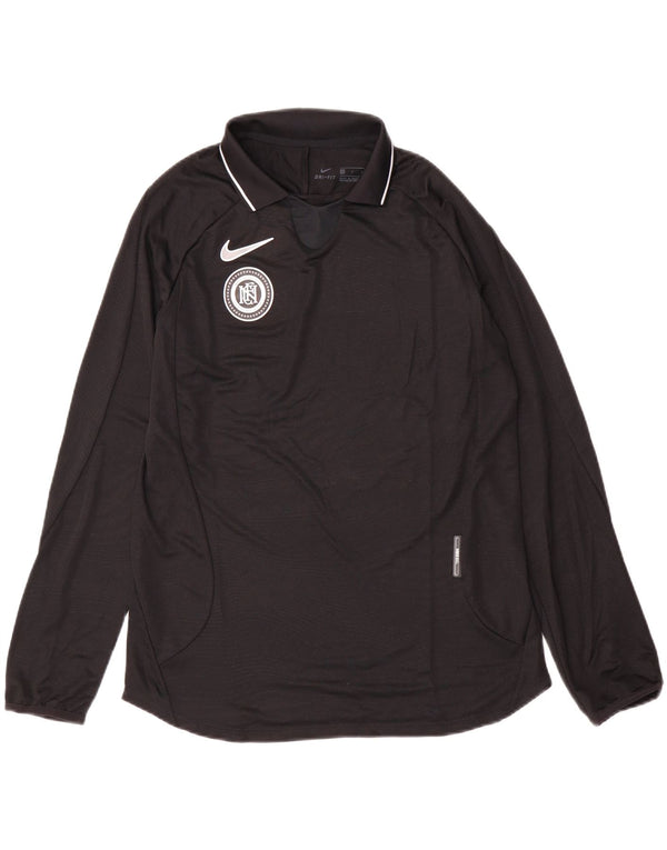 Nike Mens Dri Fit Top Manga Longa Pequeno Poliéster Preto