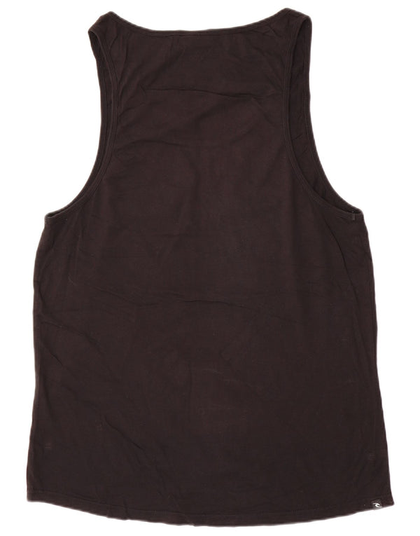 Rip Curl Mens Graphic Vest Top Grande Algodão Preto