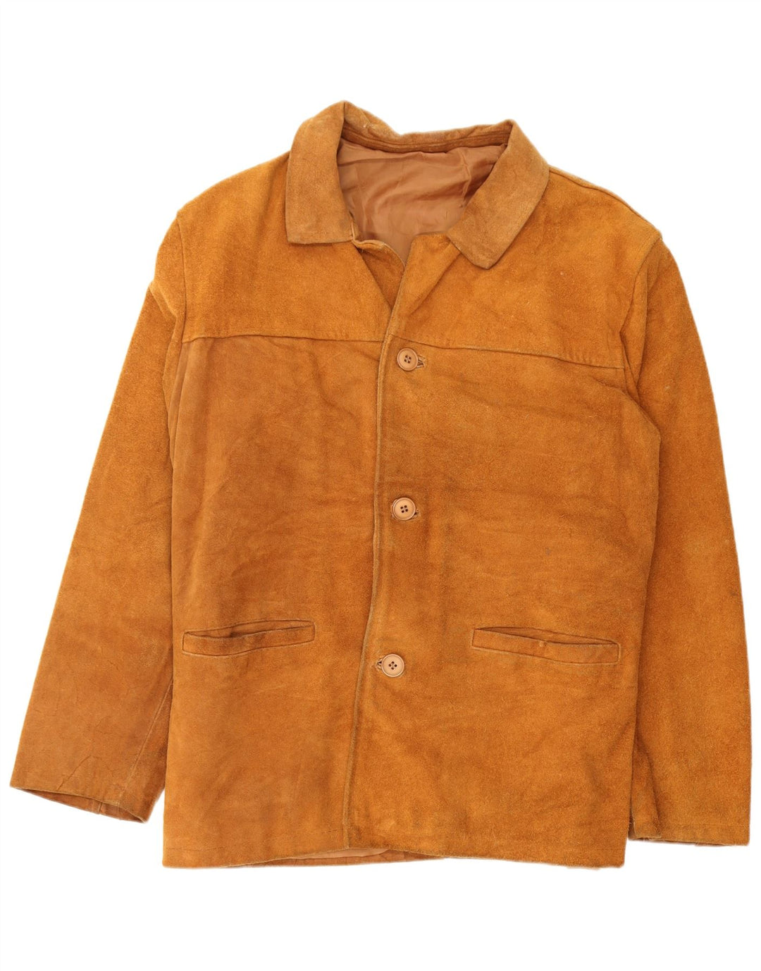 Jaqueta masculina vintage de camurça IT 46 pequena bege