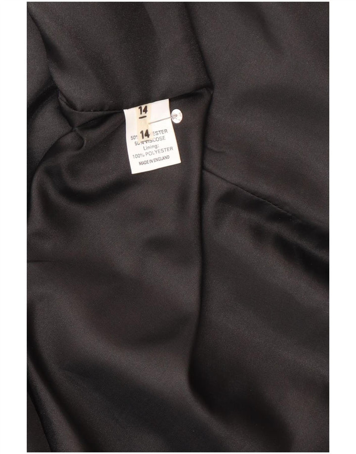 Jaqueta blazer feminina Peggy Page Reino Unido 14 grande cinza houndstooth