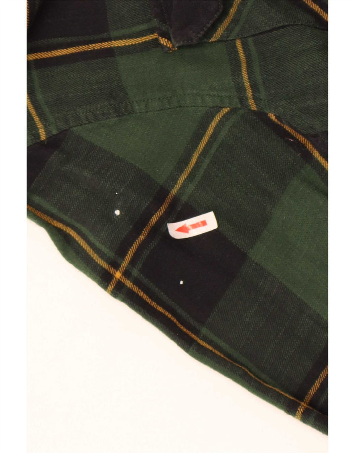 Camisa masculina de flanela com capuz Levi's algodão xadrez verde médio