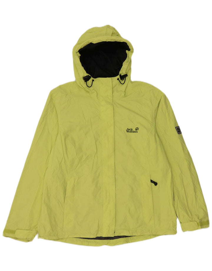 Jaqueta de chuva feminina com capuz JACK WOLFSKIN UK 18 XL poliamida verde