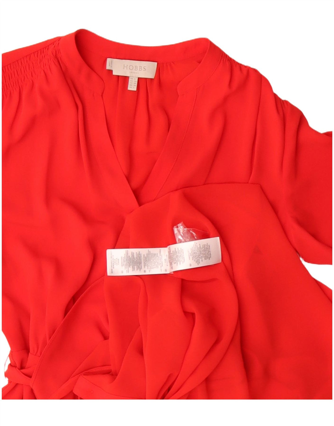 Vestido camisa maxi feminino Hobbs Reino Unido 8 pequeno poliéster vermelho