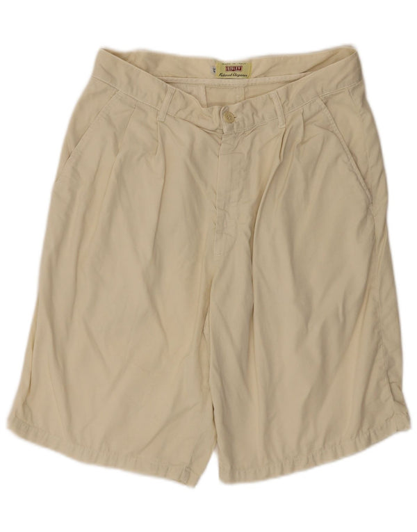 Sisley Mens Pegged Chino Shorts W34 Grande Algodão Bege