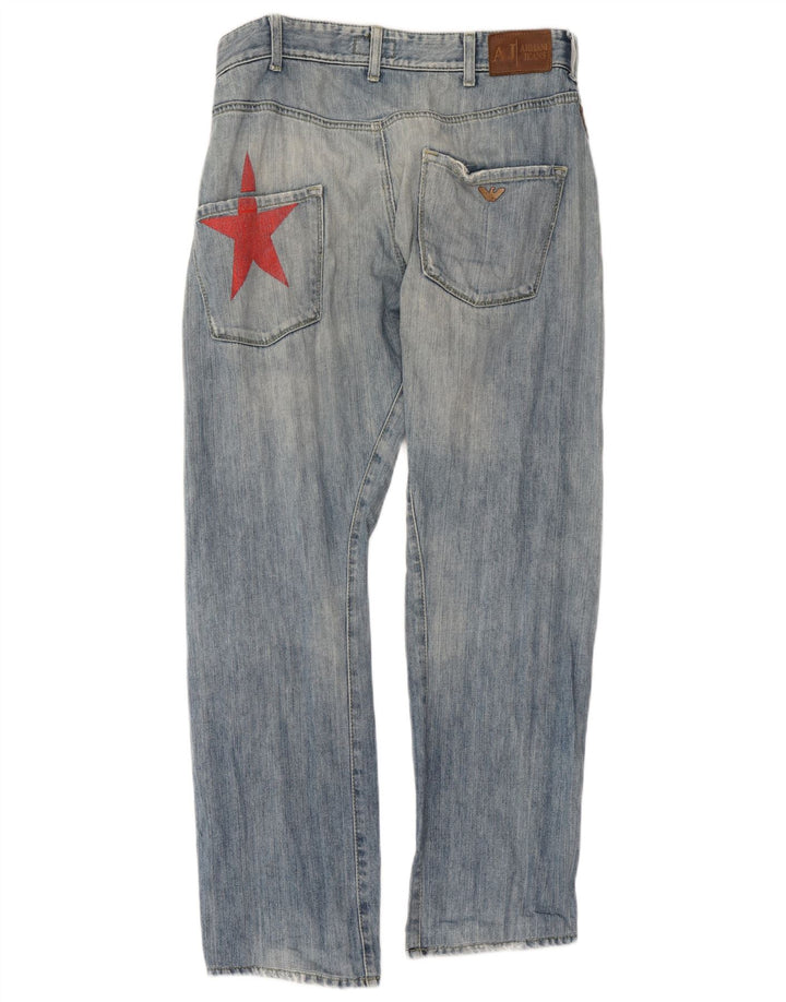 Calça jeans reta masculina Armani W32 L31 azul