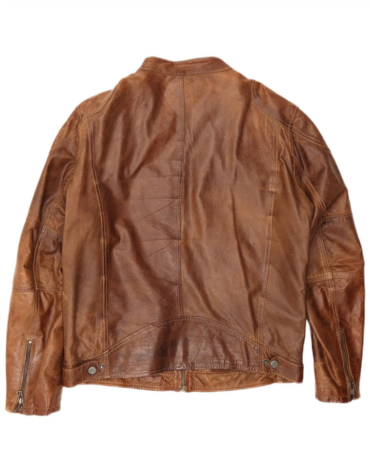 Jaqueta de couro masculina Gipsy UK 42 XL marrom