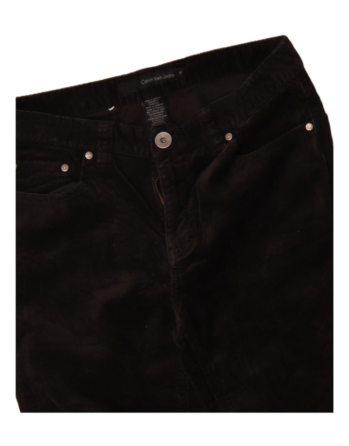 Calça feminina de veludo bootcut CALVIN KLEIN EUA 6 médio W30 L27 preta