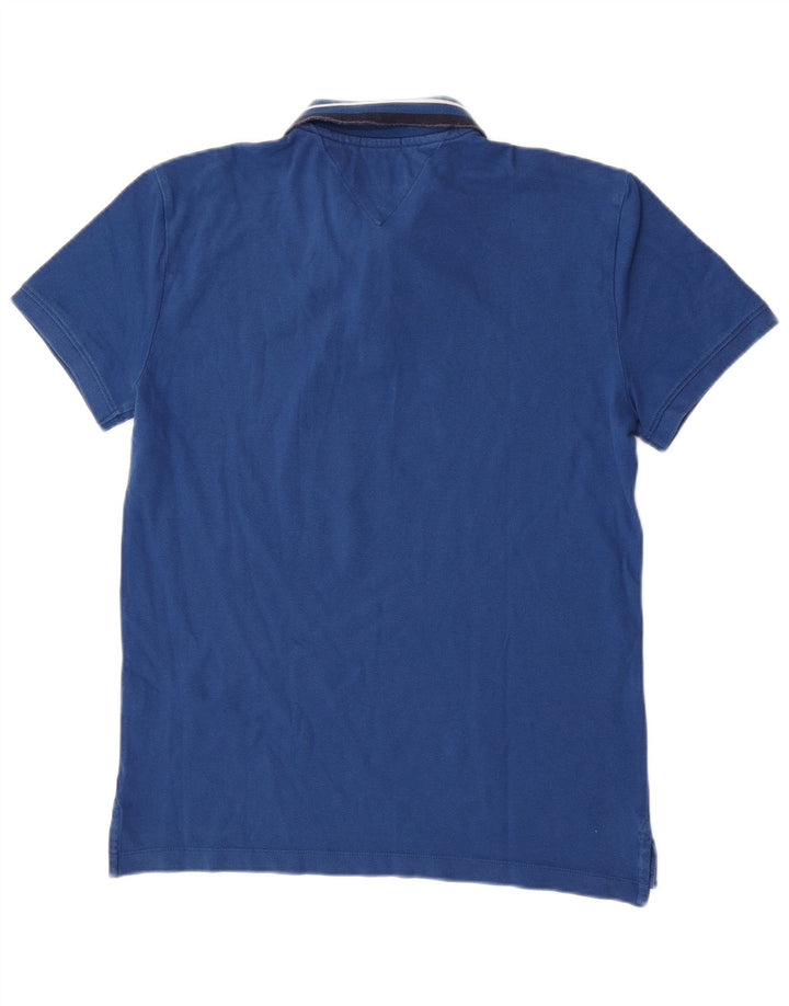Camisa polo masculina Tommy Hilfiger Regular Fit pequena azul