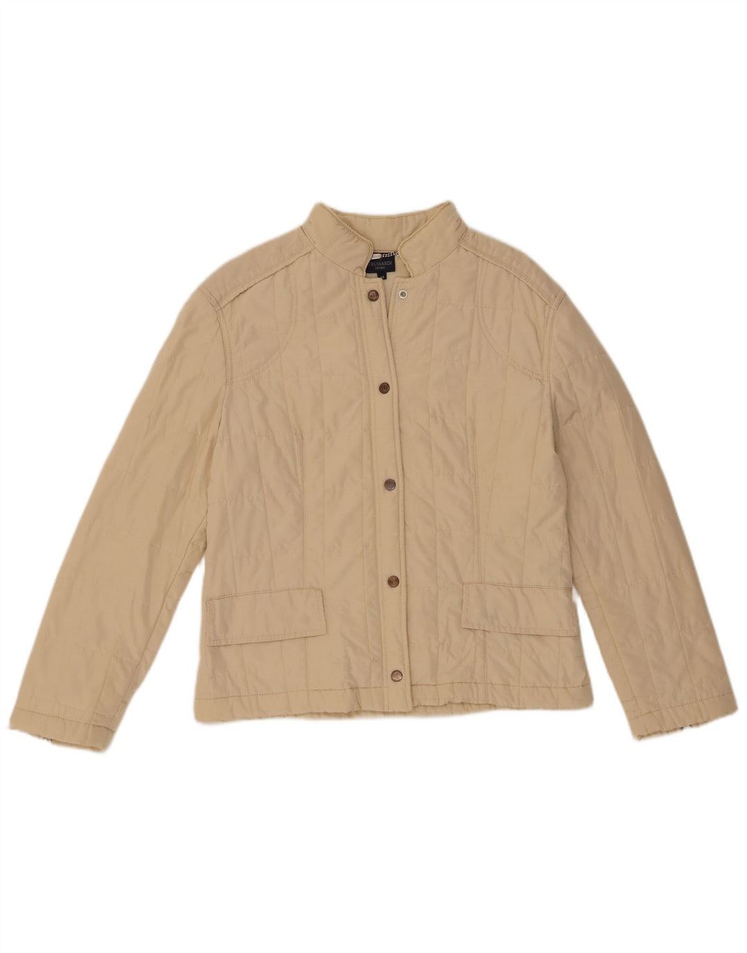Jaqueta acolchoada feminina Trussardi IT 46 grande poliéster branco