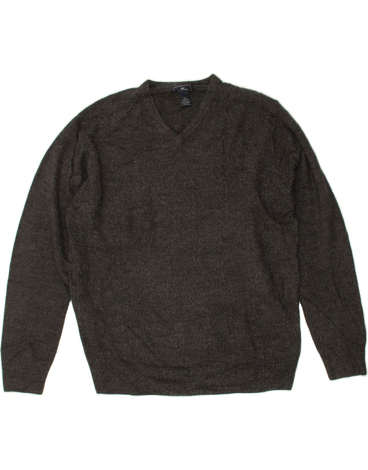 DOCKERS Mens V-Neck Jumper Sweater Large Grey Acrylic Vintage Dockers and Second-Hand Dockers from Messina Hembry 