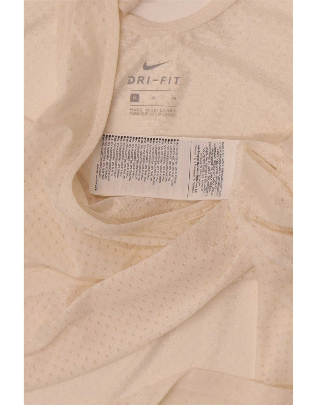 Nike Womens Dri Fit Vest Top UK 12 Médio Off White Poliéster