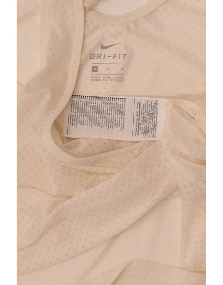 Nike Womens Dri Fit Vest Top UK 12 Médio Off White Poliéster