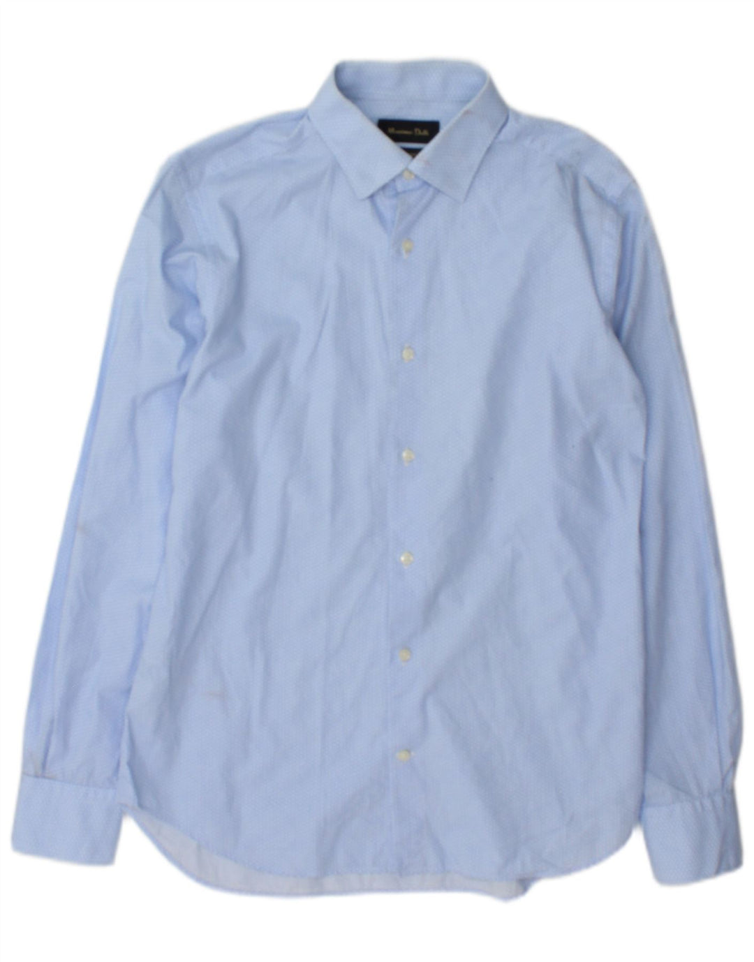 Camisa masculina Massimo Dutti tamanho 38 15 algodão geométrico azul médio