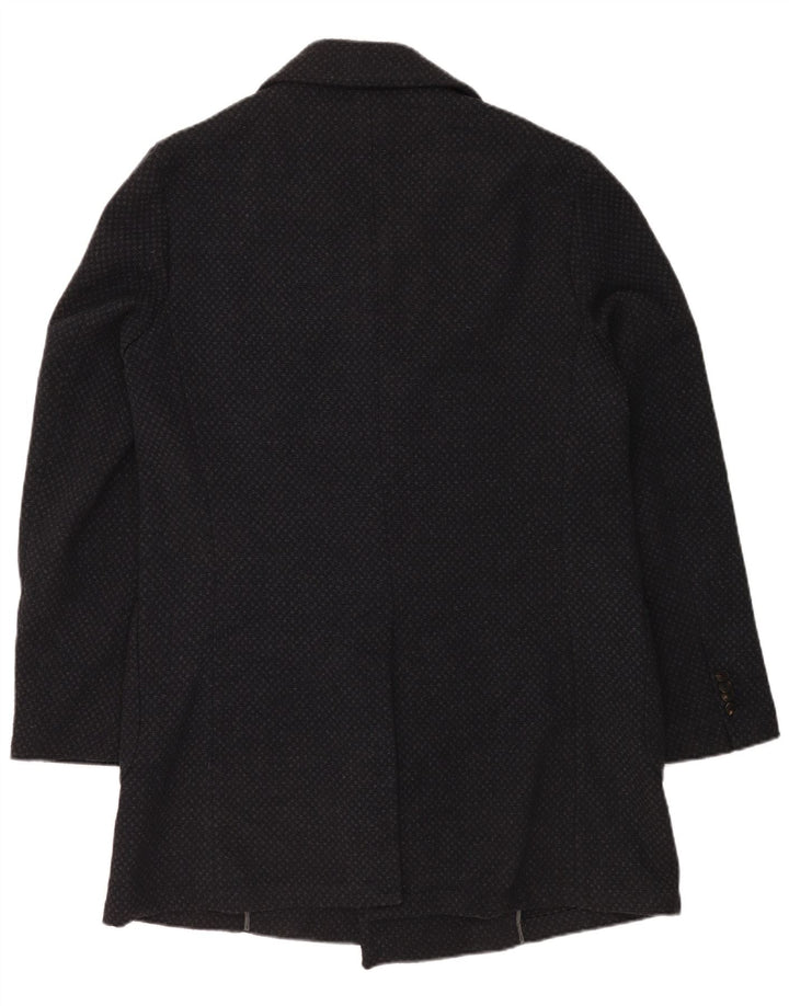 Jaqueta blazer masculina Sirmoney com peito duplo IT 52 XL azul marinho lã manchada