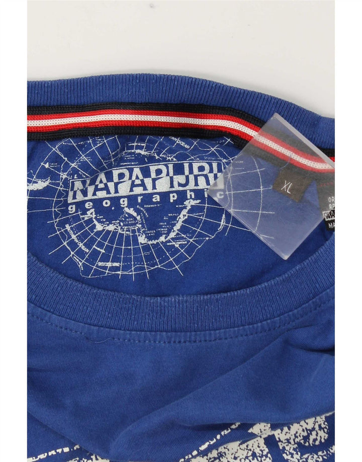Camiseta gráfica masculina Napapijri XL azul