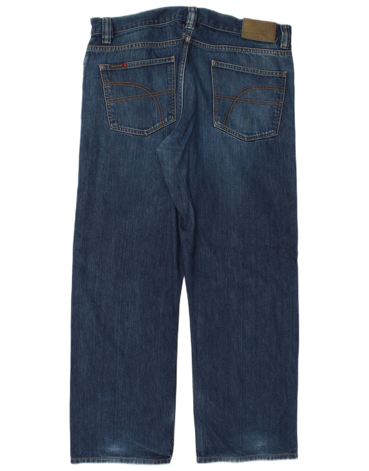 Pierre Cardin Mens Straight Jeans W38 L30 Azul Algodão