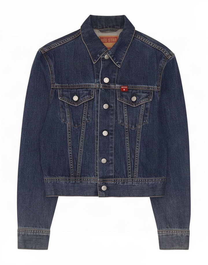 Jaqueta jeans feminina Big Star Reino Unido 12 algodão azul médio