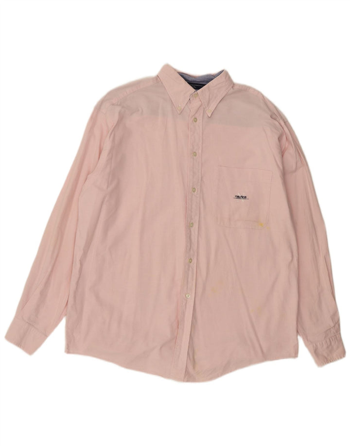 Camisa masculina Nautica grande algodão rosa