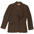 Jaqueta blazer feminina vintage com 2 botões IT 42 lã houndstooth verde médio