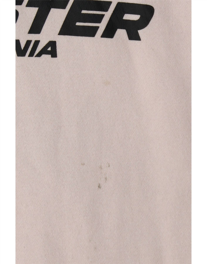 Suéter masculino com capuz gráfico HOLLISTER grande algodão colorido branco