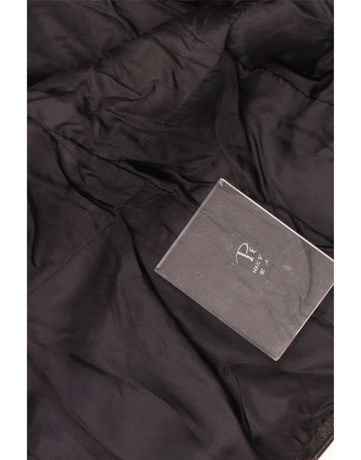 Jaqueta de couro feminina VINTAGE Reino Unido 16 grande couro floral preto